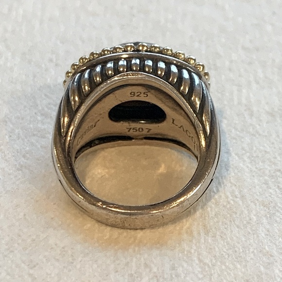 LAGOS authentic Caviar Mother of Pearl Doublet Statement Ring - Picture 4 of 4